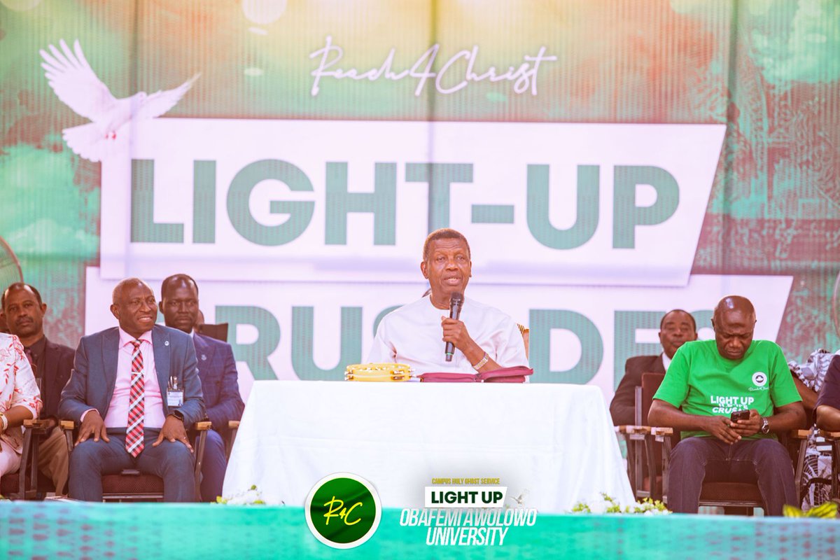 PastorEAAdeboye's tweet photo. Every evil force working against your destiny, I decree tonight that they will leave you alone in Jesus name.

#LightUpOAU 
#UponTheShadowOfHisWings 
#CampusHolyGhostService https://t.co/TNv1QfXVCt