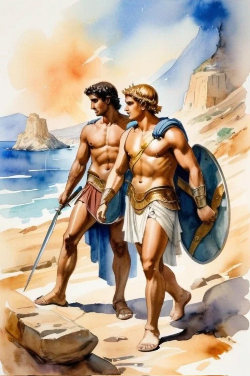 HecatesDelights's tweet photo. Achilles and Patroclus💛🏹
#Achilles #Patroclus #AchillesandPatroclus #greektragedy
#alteredai #loveislove #doomedlovers #truelove https://t.co/co9PaiFzqL