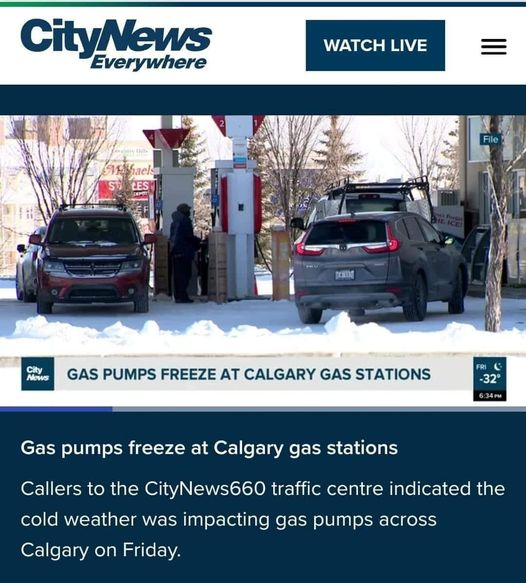 Remember all those headlines about Teslas being unable to charge in Chicago due to the frigid temperatures? Did you also hear about the gas pumps freezing in Calgary?