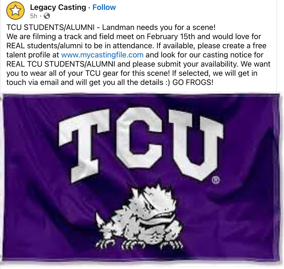 Any TCU Alumni/Students:  this is for y’all!
#TCU #HornedFrogs