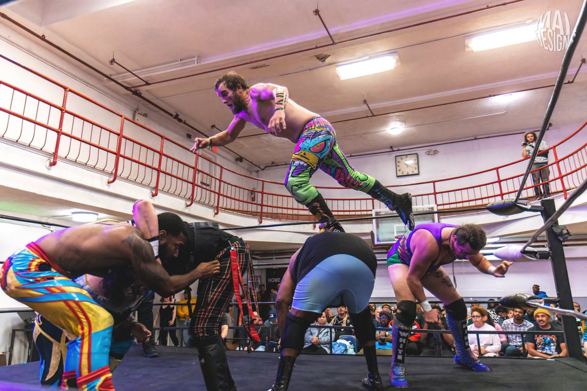 🚨AVAILABLE NOW ON YOUTUBE!!!🚨 It's a TRIPLE THREAT Tag Team Title match. See The Ugly Suckling defend their straps in an all out war against Zac Amico's Hudson County Horrorshow and The Mane Event! 📸@mai_dror 📸 ⬇️LINK BELOW⬇️