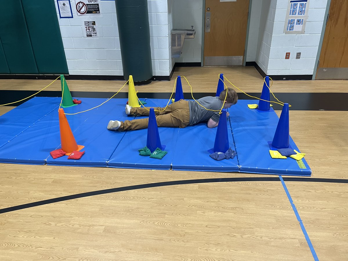 Go! Program at @CorkscrewMiddle army crawled into the first week of Quarter 3. Plank hockey, push-up challenges, and walking planks rounded out the morning with a conversation about the importance of getting enough sleep. #ccpsfamily @ccpsDRIVE2BFIT