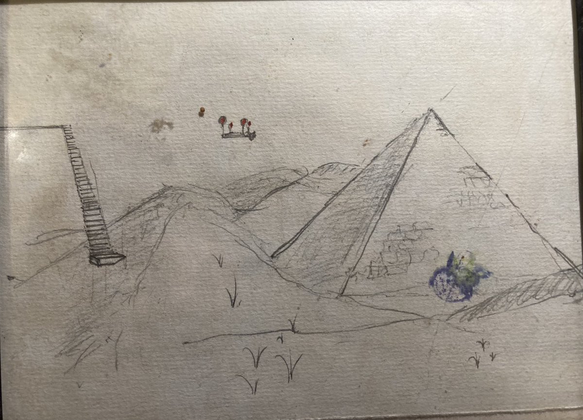 Schöne s/w Zeichnung des Mitbewohners für meinem Plan die Insel zu Pyramidalisieren . Die einzigen Farben sind die roten Ballons meines Gleiters