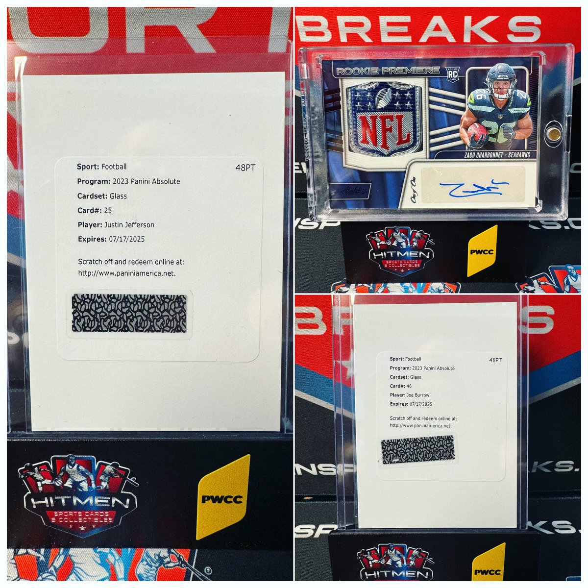 Hitmen_Sports's tweet photo. Our first case of Absolute football was insane! Tommie is live now on Whatnot with more PYT action. Swing by and grab a few spots because I guarantee they’ll be gone soon!
#thehobby #groupbreaks #paninifootball #football #nfl #nflplayoffs #absolutefootball #stroud #texans #glass #whatnot