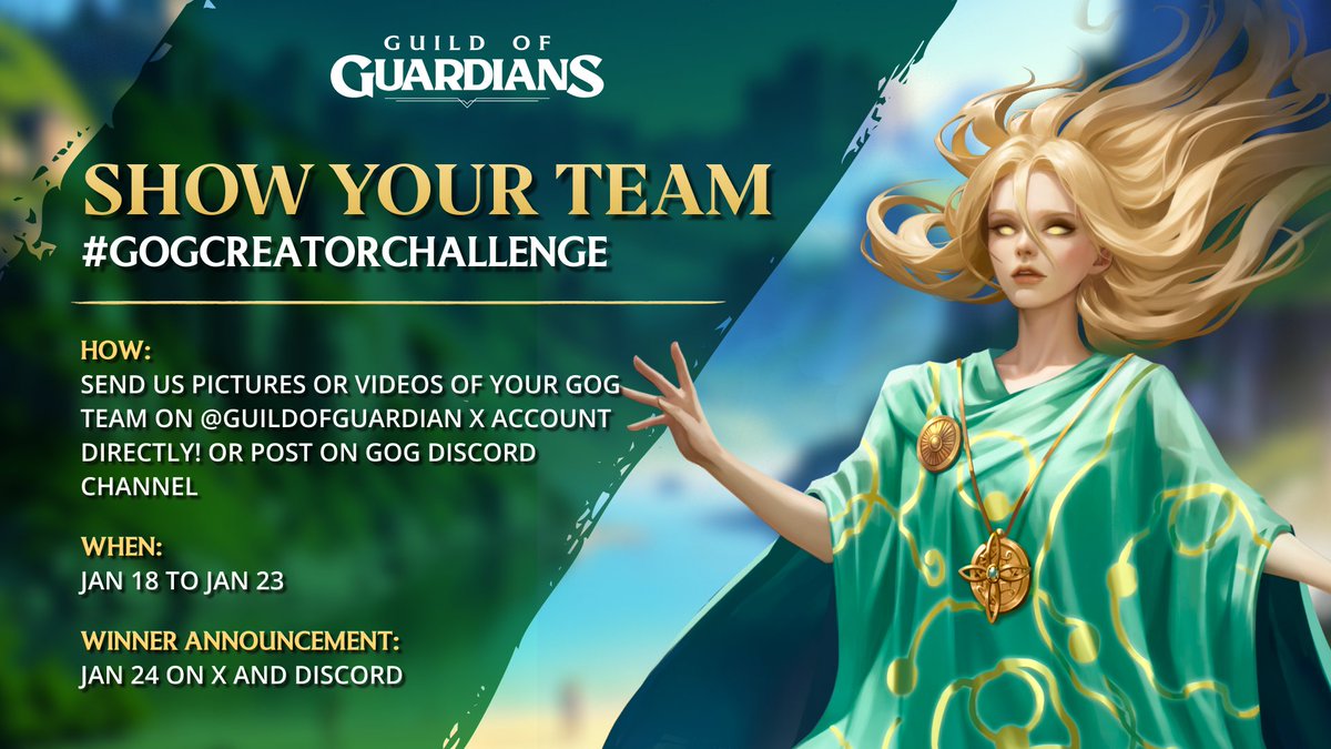 GuildOfGuardian's tweet photo. How are you enjoying #GOG, Canadian community? 🇨🇦
Participate in the #GOGCreatorChallenge to win a surprise gift 🎁

All you need to do is post a picture or a video of your #GuildofGuardians team on X or Discord!
The Elderym awaits for the best team combo 🎮 https://t.co/MnqKuXBikj