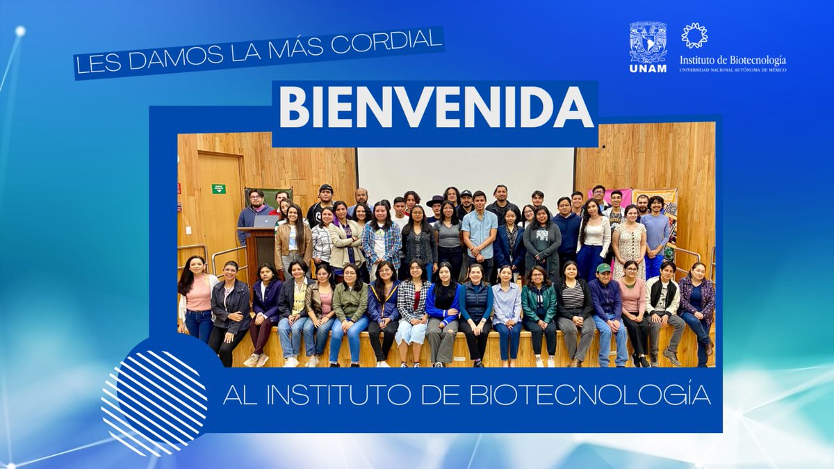 ibt_unam's tweet image. El Instituto de Biotecnología felicita a las y los estudiantes que ingresan al Programa de Posgrados, a la licenciatura en Ciencias Genómicas y a nuevos colaboradores que se integran al IBT

Celebramos el fortalecimiento de la comunidad universitaria #OrgulloIBT #OrgulloUNAM