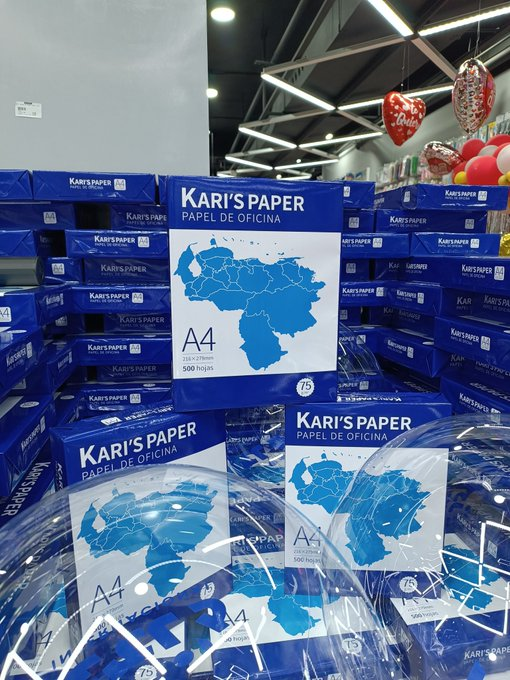 AntroCanal's tweet photo. ¿Alguien sabrá quien distribuye en Venezuela las resmas de papel Kari´s paper? #17Ene #MiMapa https://t.co/BtXLHIpJSM