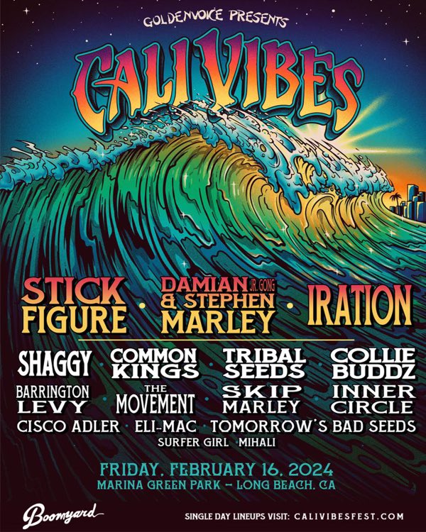 ☀️ @CaliVibesFest Friday, February 16th with my bro @DamianMarley! See you next month on the #TrafficJamTour ❤️💛💚