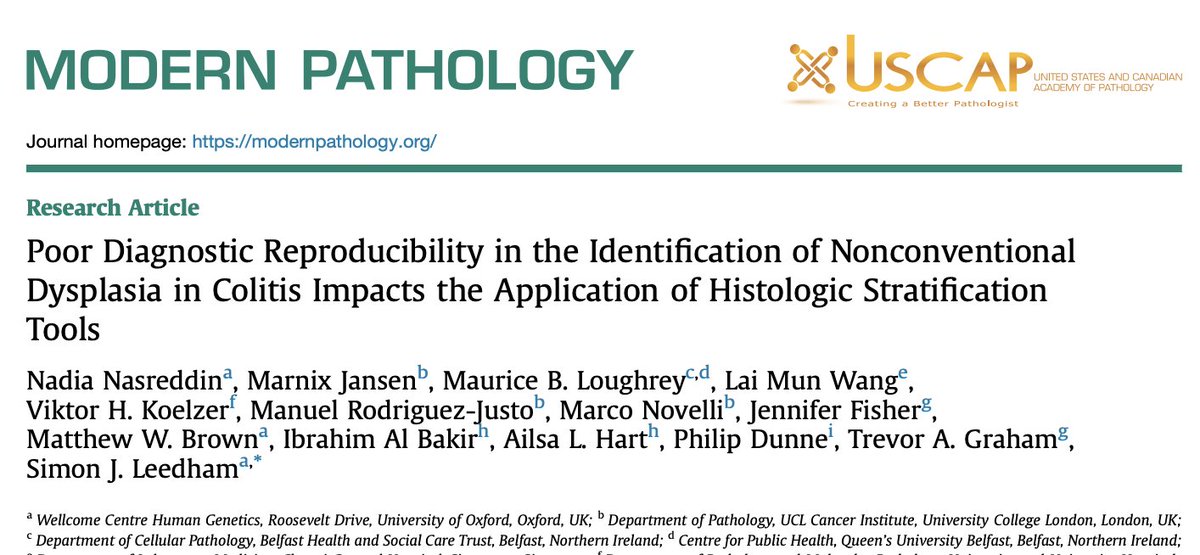 Marnix Jansen (@jansen_marnix) on Twitter photo Recent work with <a href="/NadiaNasreddin/">Nadia Nasreddin</a> @ViktorKoelzer and <a href="/leedham_simon/">Simon Leedham</a> on diagnostic reproducibility of colitis-associated dysplasia subtypes.
<a href="/ModernPathology/">Modern Pathology</a>
modernpathology.org/article/S0893-⦠Recent work with <a href="/NadiaNasreddin/">Nadia Nasreddin</a> @ViktorKoelzer and <a href="/leedham_simon/">Simon Leedham</a> on diagnostic reproducibility of colitis-associated dysplasia subtypes.
<a href="/ModernPathology/">Modern Pathology</a>
modernpathology.org/article/S0893-ā¦