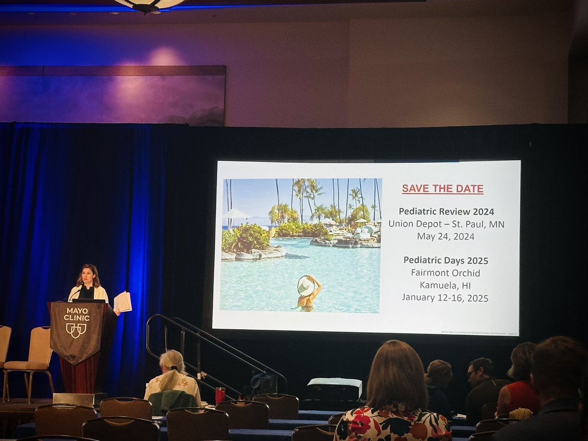 Candace Granberg, MD (@candacegranberg) on Twitter photo Amazing #MayoPedsDays conference so far! Great program by course directors <a href="/DrAngelaMattke/">Angela Mattke, M.D.</a> & <a href="/Dr_JHAnderson/">Jason H. Anderson, M.D.</a> in the most beautiful place, covering key topics in #pediatrics.
FOMO?😩
Hating winter?❄️
Save the date for next year! 🌴🌺
January 12-16, 2025
Fairmont Orchid
Big Island Amazing #MayoPedsDays conference so far! Great program by course directors <a href="/DrAngelaMattke/">Angela Mattke, M.D.</a> & <a href="/Dr_JHAnderson/">Jason H. Anderson, M.D.</a> in the most beautiful place, covering key topics in #pediatrics.
FOMO?😩
Hating winter?❄️
Save the date for next year! 🌴🌺
January 12-16, 2025
Fairmont Orchid
Big Island