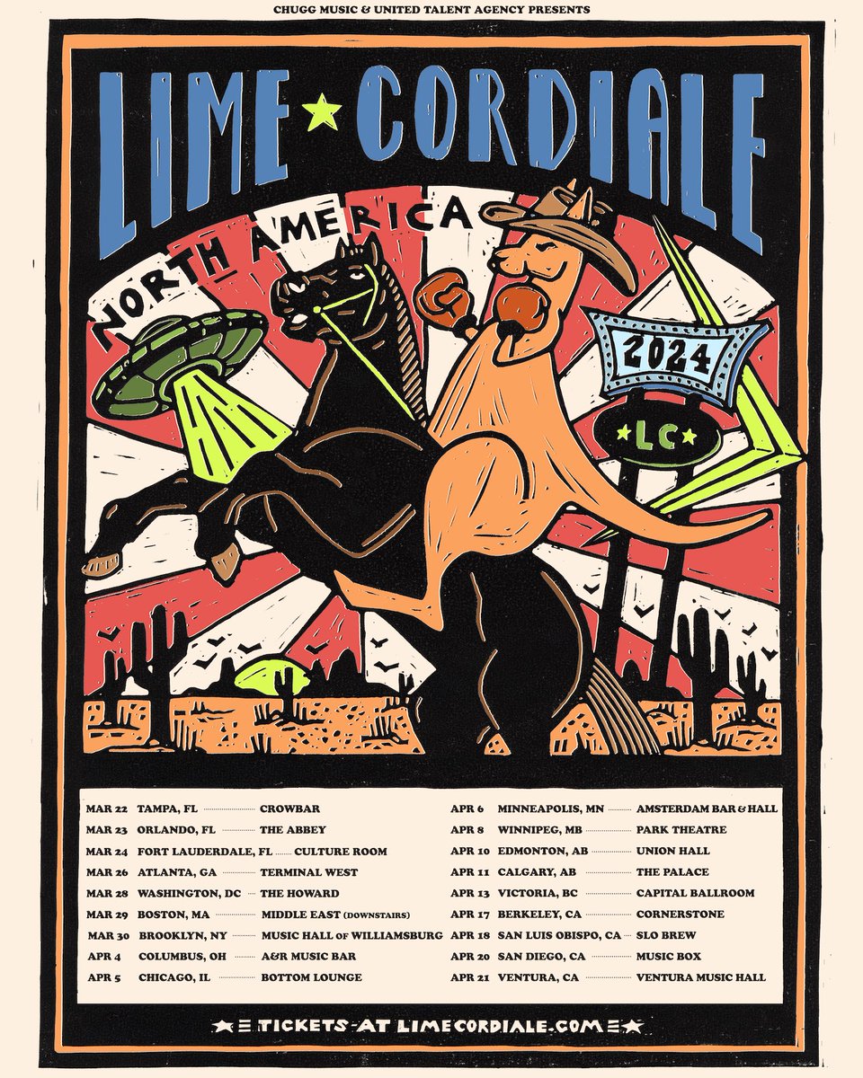 USA and Canada were with you VERY soon. This is your first announcement! “Lime Cordiale is a must see band” - Oliver Leimbach 2024 PRE-SALE on our mailing list: Thursday, January 18  ON SALE : Friday, January 19 (9am local time)