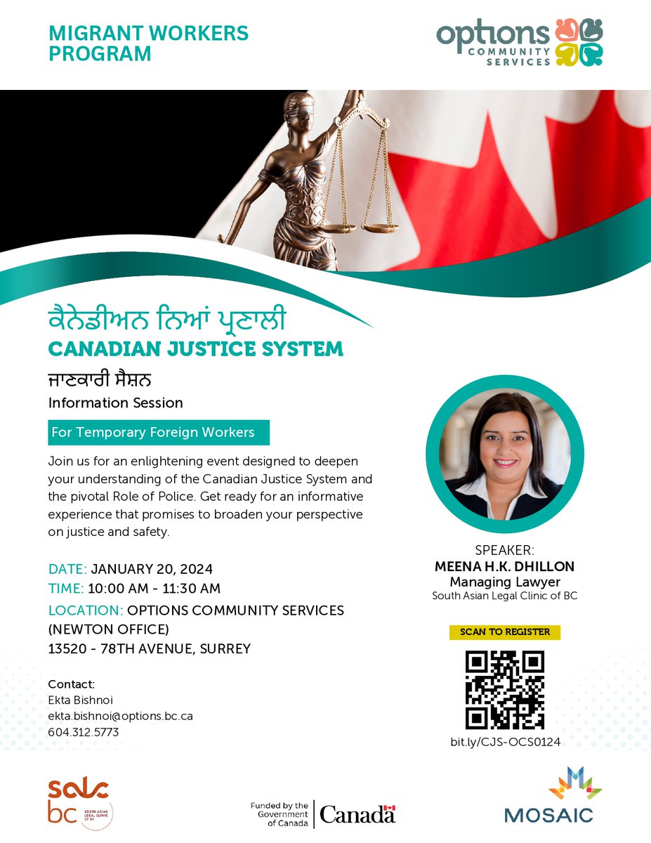 OptionsBC's tweet photo. Join us for an enlightening event designed to deepen your understanding of the Canadian Justice System and the pivotal Role of Police. Get ready for an informative experience that promises to broaden your perspective on justice and safety.
#optionsbc #surrey #justicesystem https://t.co/2aXdY7xJP8