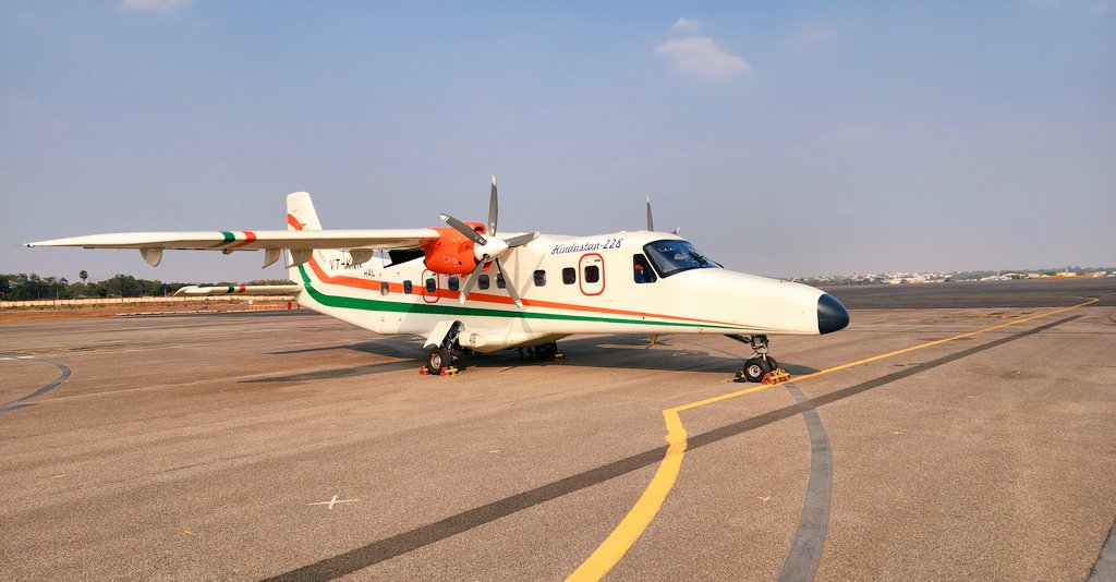 ranjitvp's tweet photo. The Hindustan-228 at #wingsindia2024. Do come by and see the first indigenously type certified transport aircraft of India. A pretty good line up of other aircraft as well! https://t.co/WF0iqaNp16