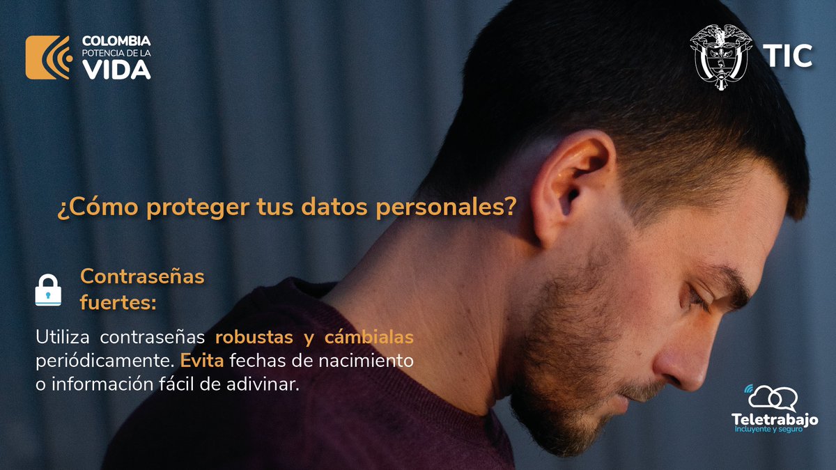 TeletrabajoCo's tweet photo. En el Día Internacional de la #ProtecciónDeDatos, te compartimos las siguientes recomendaciones para cuidar tu información personal y financiera si eres un teletrabajador.

Dale ❤️ y 🔄comparte.
https://t.co/PEPUQymK6F https://t.co/BGGgd3o2o0