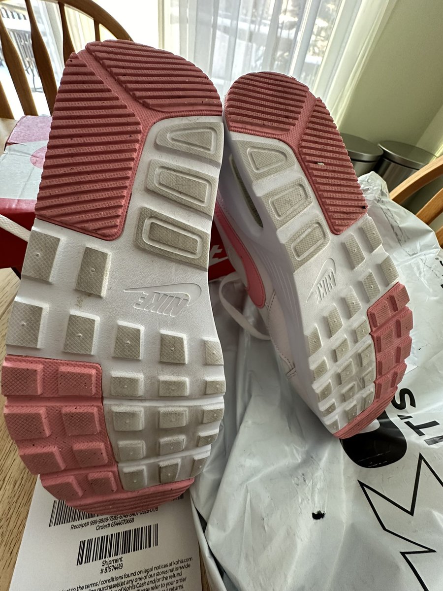 dawn_devito's tweet photo. Seriously @Kohls?? Imagine my surprise when my daughter ripped open the packaging for the “new” sneakers she was so excited for, only to find these inside… https://t.co/MycN2kJbdG