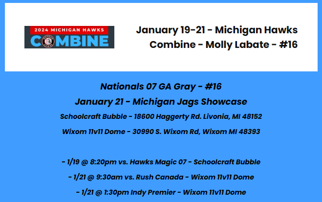 JaimeMudge's tweet photo. 🥅NSR Soccer's 2️⃣⚽️2️⃣6️⃣ Molly Labate is all set for the Michigan Hawks Combine &amp; Michigan Jaguars Showcase this upcoming weekend. College Coaches, here she comes!!🔥💥

Right Wing Back / Center Mid | https://t.co/5RqBZtmFMx

📧jmudge@nsr-inc.com https://t.co/HXZR6d4L6e