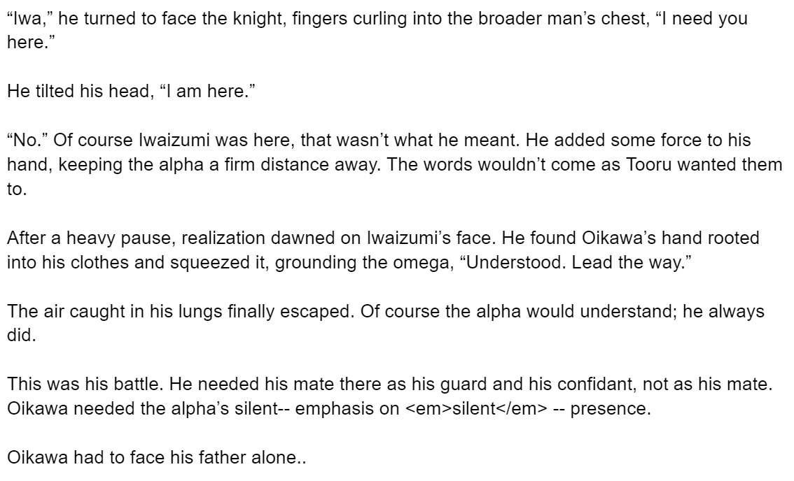 IronyUnmasked's tweet photo. WIP Wednesday <3 Royal Chains Chapter 61 - The Standoff (pt.2) #royalchains #haikyuu #ao3 #iwaoi https://t.co/Qi7Fm9n9GF
