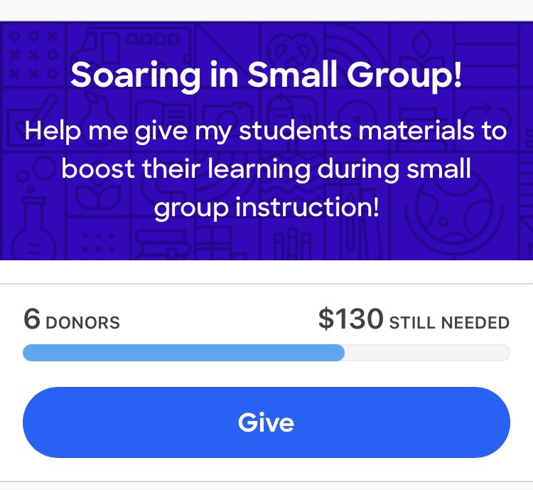 Drop those @DonorsChoose projects and retweet!!! My project only needs $65 with the code POWERUP 🚀🚀🚀 #teacherssupportingteachers donorschoose.org/project/soarin…