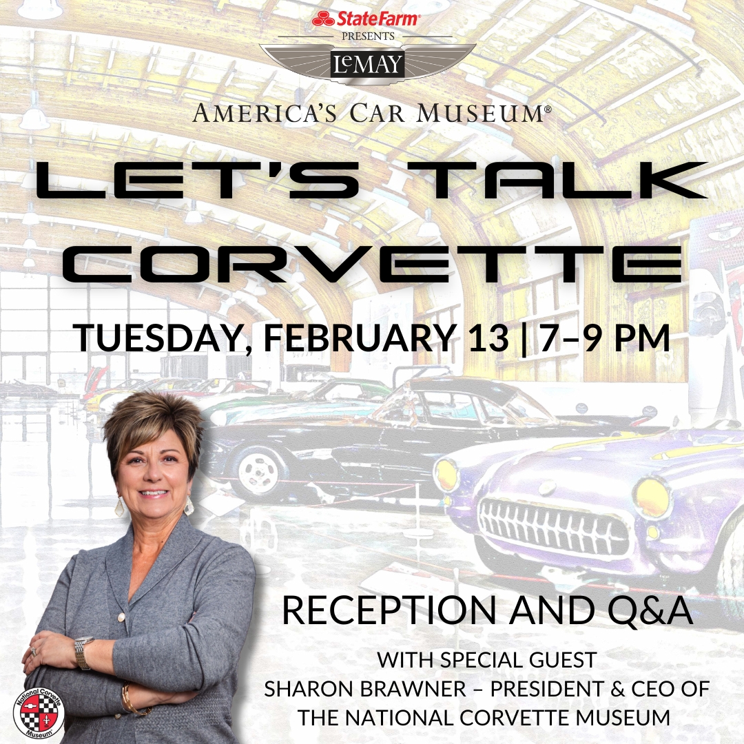 LeMayACM's tweet photo. Join us in welcoming National Corvette Museum President &amp; CEO Sharon Brawner to ACM! We will host Sharon on the evening of Tuesday, February 13 from 7-9pm for a reception followed by a Q&amp;A session.

Tickets on sale now: https://t.co/dKi30bZQYQ https://t.co/mX4GLcCnnB
