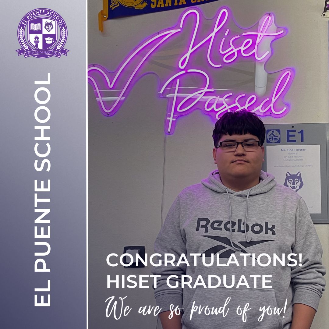Congratulations to Enrique Fletes who has now graduated from our HISET Program.