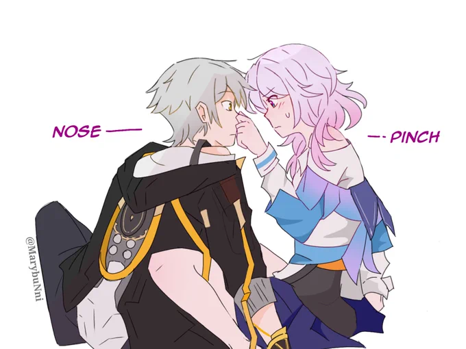 His breath tickles #HonkaiStarRail #Caemarch #Caelus #March7th 