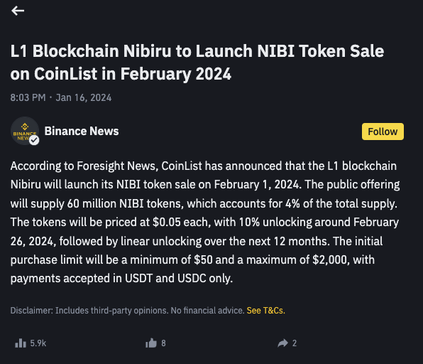 NibiruChain's tweet photo. The support from the community has been incredible 💜

🐉 https://t.co/TGApkTTccn https://t.co/8rRc0UeWCY