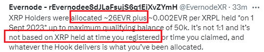 _GregWillis's tweet image. Wish I had known this (been communicated) before the #EVRS Evernode airdrop.... 26 EVR per wallet regardless of the bal of #XRP with a ratio of only 0.002 per XRP held... I would have had a very different strategy for the airdrop