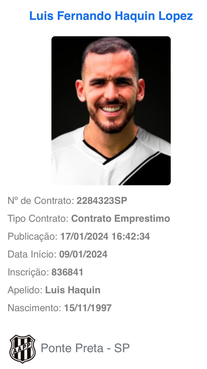 macacastaapp's tweet photo. Luís Haquin, zagueiro, ex-Deportivo Cali https://t.co/HYMeiu6Kyw