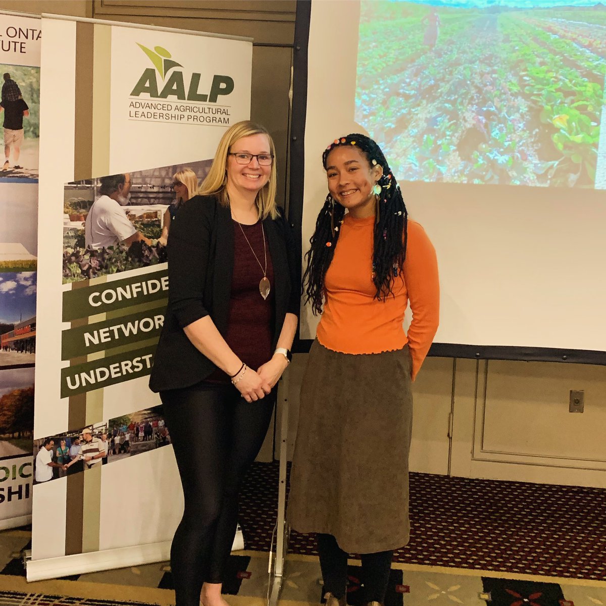 AALPClass's tweet photo. #AALPClass20 is in Toronto for seminar 3! Thank you Cheyenne Sundance for joining us tonight to share how Sundance Commons is providing new farmers with the tools, resources and land they need to get started in the agri-food sector. #LeadYourField https://t.co/XRfHign9Dx