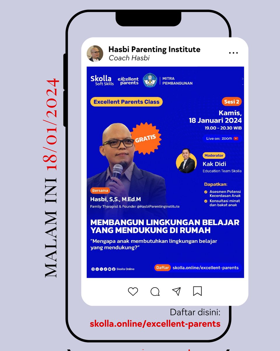 HasbiParenting's tweet photo. AlhamduliLlah walau belum bisa kemana² tapi malam ini - insyaAllah - masih dimampukan mengisi kelas. 
AlhamduliLlah... https://t.co/VeSBaXphOv