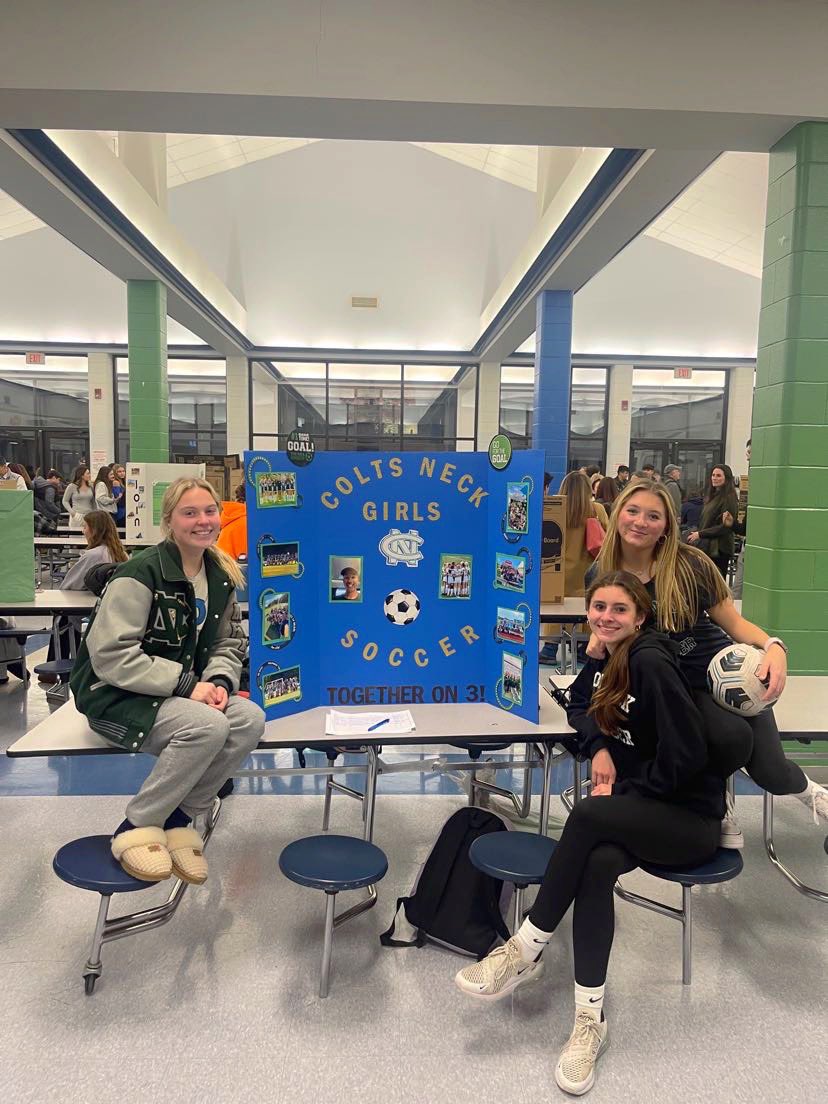 Livg5555's tweet photo. Getting ready for the fall 2024 season by educating incoming freshmen about Colts Neck Girls Soccer. Looking forward to another season with my team and @cncoachhein https://t.co/A5GI84DA6l