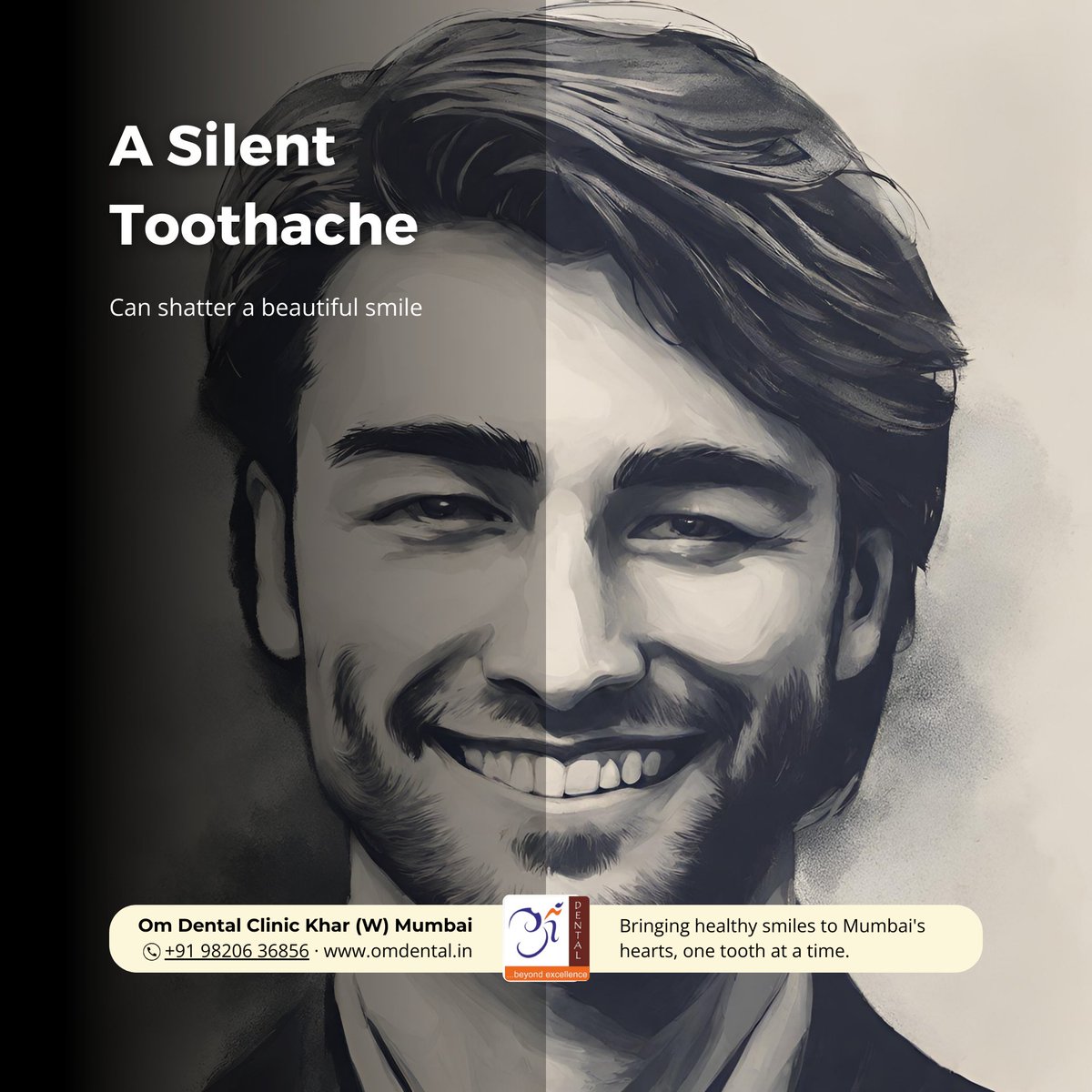 Silence screams louder than pain, as the void of a missing tooth amplifies the ache of a shattered smile.

Break out from the silence from a missing tooth, a shattered smile, and the amplified ache within: aidasinc.com/l/dental-impla…

#Smile #Toothache #Implants #Khar #Mumbai
