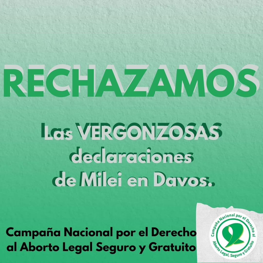 CampAbortoLegal's tweet photo. Repudio total a los dichos de Javier Milei https://t.co/R8INXFJPvh