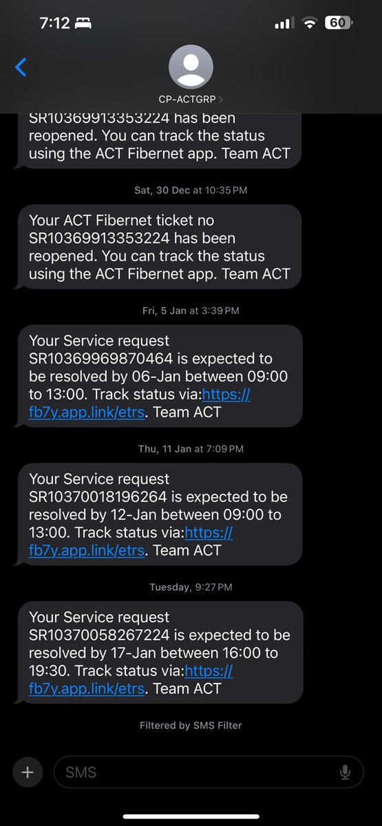 Sandr0id's tweet photo. @ACTFibernet Have a conn.. drop problem with act service 4 over two months now.Raised more than 15 tickets but your service teams just act like this is not an issue &amp; close it everytime.Very disappointed to see service like this after being with act for yrs. https://t.co/hf2t3PrIfp