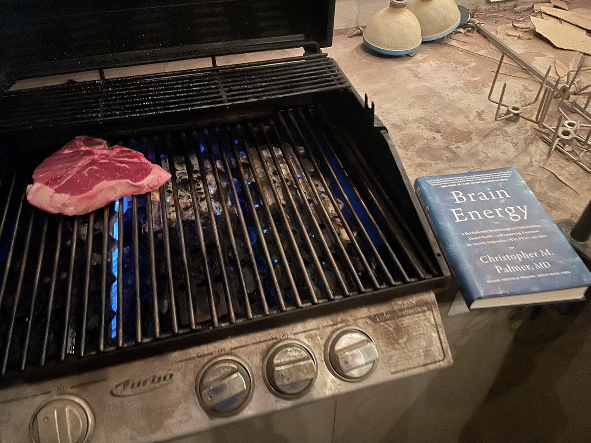 Some people like to curl up with a glass of wine and a good book.

Give me my backyard, a good steak and @ChrisPalmerMD’s #BrainEnergy instead.