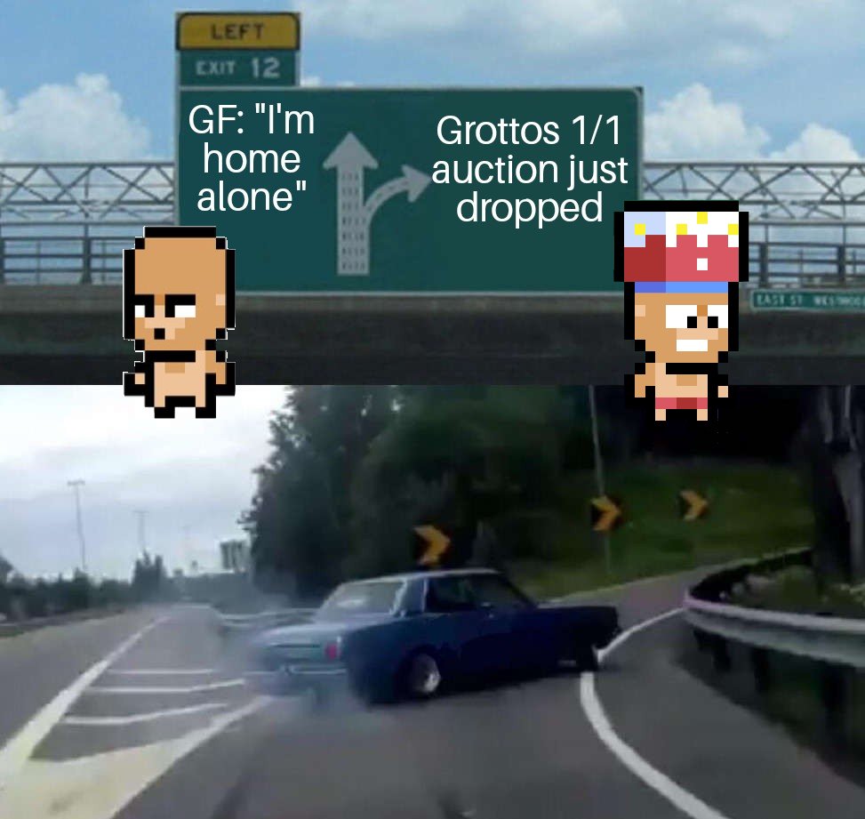 Scotty_Nexus's tweet photo. There's a world full of tough decisions out there boys, make the right one! #everypixelcounts @GrottosNFT https://t.co/SNq31EDir0
