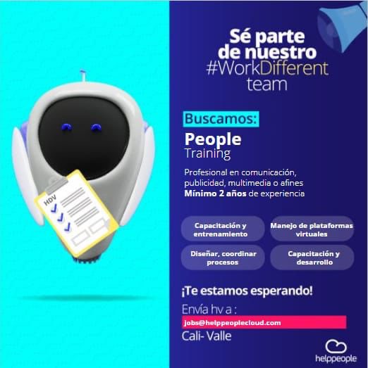 antjimenez's tweet image. Te estamos buscando y nos encantaría q hagas parte del #WorkDifferent Team @helppeoplecloud 
#TrabajoSiHay