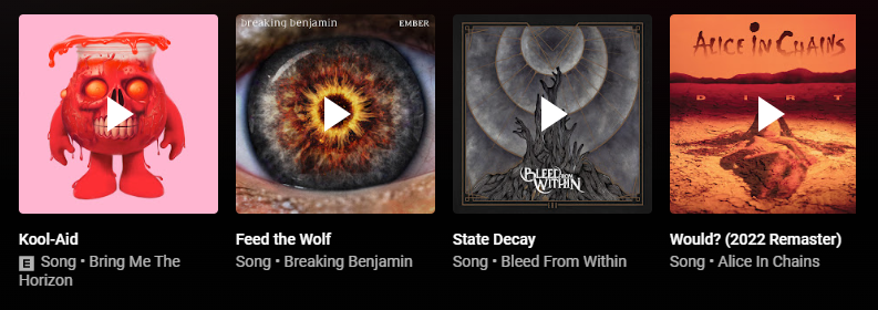 Today's Mood Brought To You By:
#BMTH 
#BreakingBenjamin
#BleedFromWithin
#AliceInChains
🎶