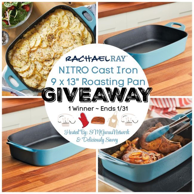 Rachel Ray NITRO Cast Iron 9 x 13 Inch Roasting Pan #Giveaway Ends 1/31 @DeliciouslySavv #RachelRay buff.ly/3S1fxAW