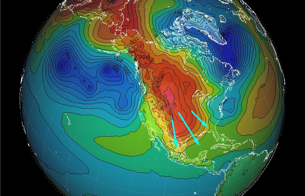 ClimaYucatan's tweet image. 🌬️🌧️ Masa de aire ártico llegará a nuestra region el fin de semana.

Provocará un temporal de lluvias y viento en la zona, además de descenso de las temperaturas. No olviden amarrar a sus pavos y gallinas, y adelanten el lavado.

Más info aquí.
metyuc.com.mx/peninsula/aire…