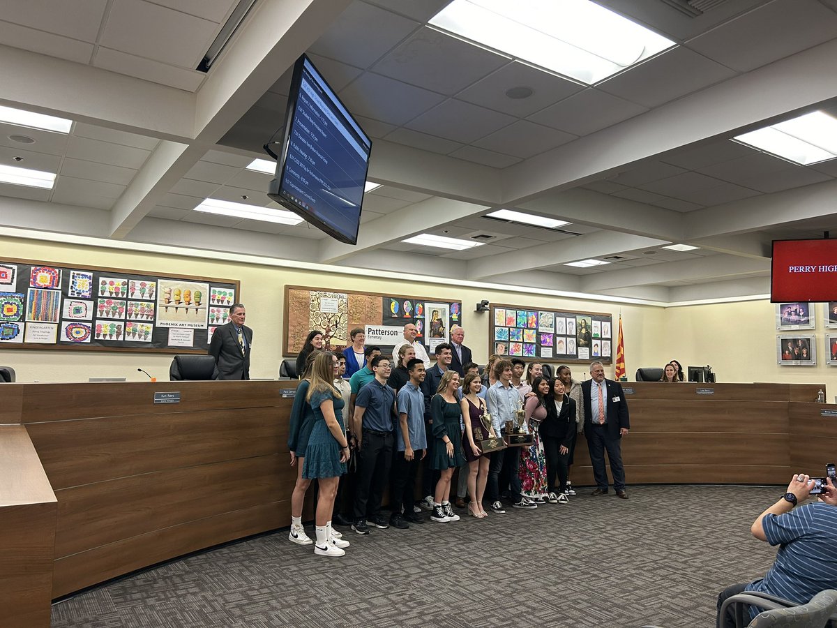 ACP Swim and Dive being recognized at CUSD Governing Board Meeting as the D3 AIA Boys and Girls State Champions.
