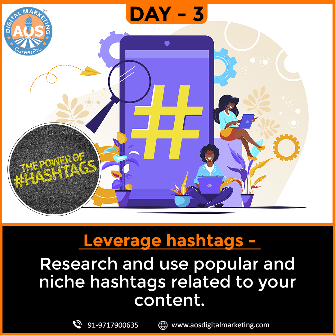 aos_digital's tweet image. Day 3: Leverage Hashtags

Ready to supercharge your social media presence? Today&apos;s focus is on mastering the art of hashtags. 🎯

🌐Website - bit.ly/3QP85Xx
📞Call/Whatsapp: +91-9717900635
.
.
.
#hashtag #hashtags #hashtagsforlikes
#hashtag2 #digitalmarketing #aos
