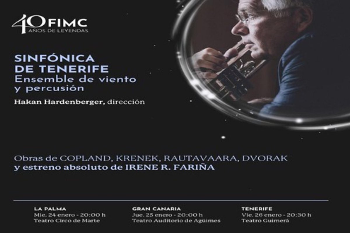 El 40º #FIMC llega a #Agüimes con un Ensemble de Viento y Percusión de la #SinfónicaDeTenerife #música #Aguimes
 domingomartin.blogspot.com/2024/01/el-40-…
