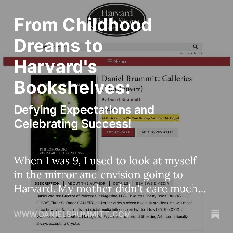 From Childhood Dreams to Harvard's Bookshelves: , by @dan_brummitt 

danielbrummitt.com/p/from-childho…

#harvard #harvarduniversity #boston #mit #stanford #ivyleague #columbia #harvardbusinessschool #harvardmedicalschool #oxford #columbiauniversity #harvardsquare #Books #Book #HarvardGirls