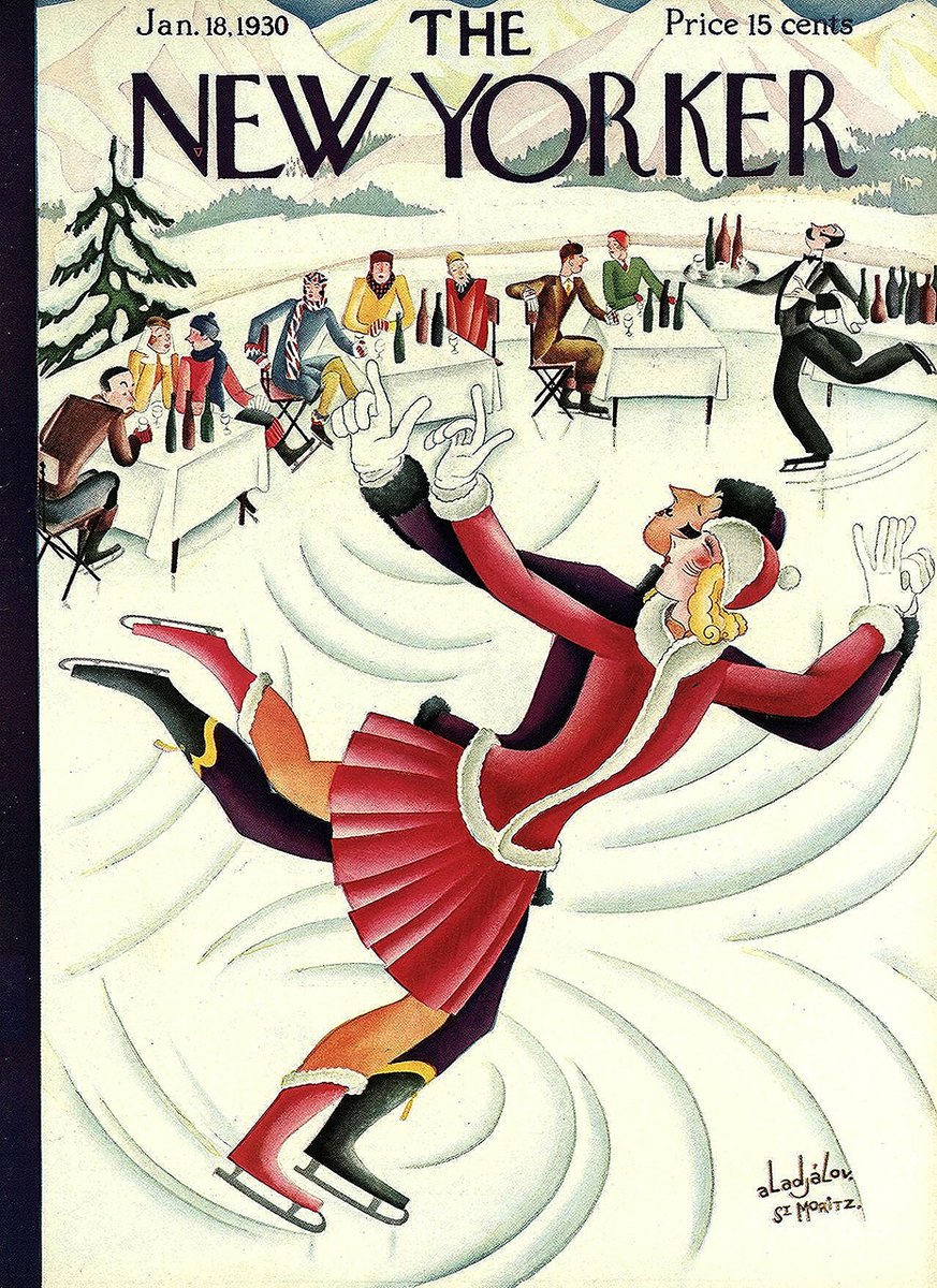 #OTD in 1930
(‘St. Moritz’ - just the place for a winter holiday on ice this year)
Cover of The New Yorker, January 18, 1930
Constantin Alajálov
#TheNewYorkerCover #ConstantinAlajálov #iceskating #StMoritz #Alps #SwissAlps