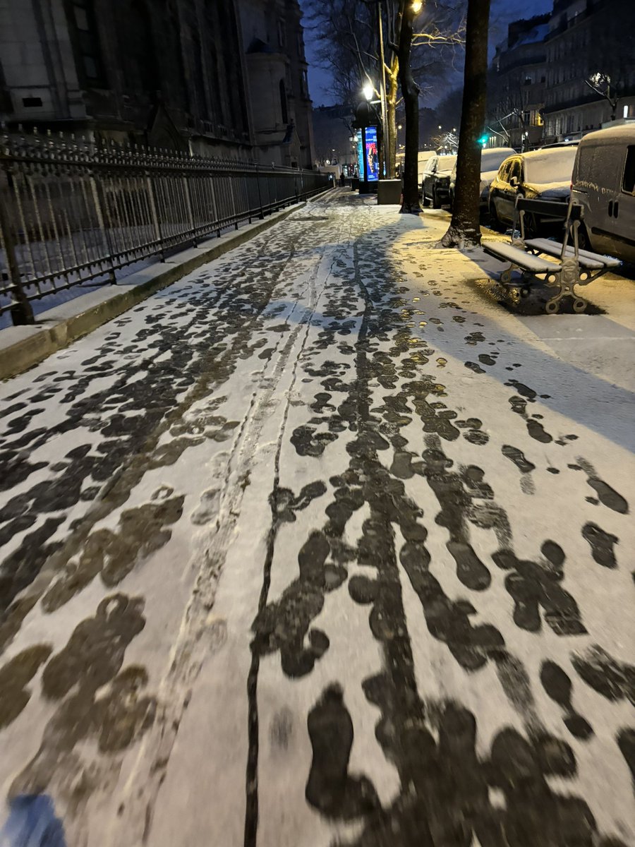 Ou va-t-on ? 
Quelques flocons de neige et Paris s’arrête!
Merci aux médias de relayer ces infos catastrophes sur la météo, c’est vrai qu’ il n’y a pas grand chose d’autres à traiter que l’hiver ! 🙄 <a href="/RATPgroup/">RATP Group</a> <a href="/GroupeSNCF/">Groupe SNCF</a>