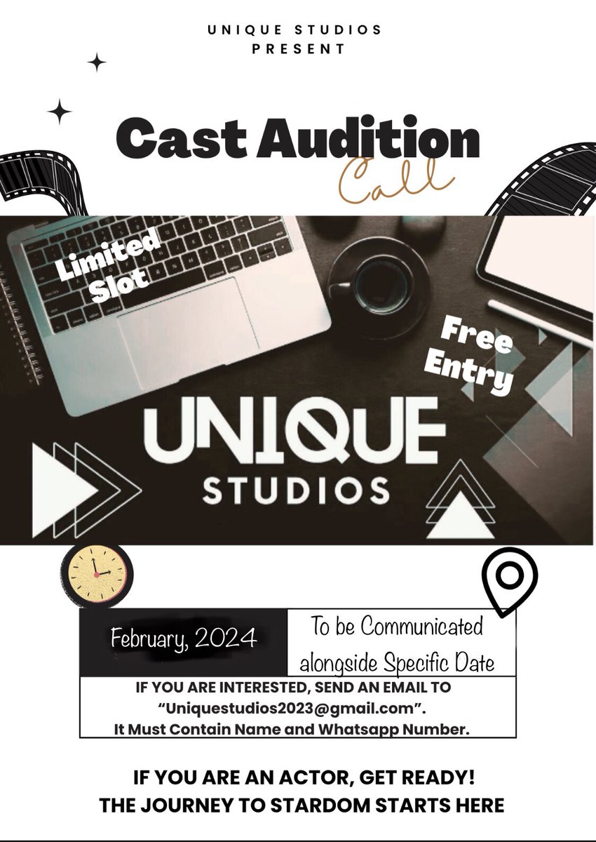You Sabi act and You dey Ilorin. Oya enter this cast auditions, follow the process on the flier.

#UniqueStudios 
#NoGreeForAnybody #viral #Osimhen #Ibadan
