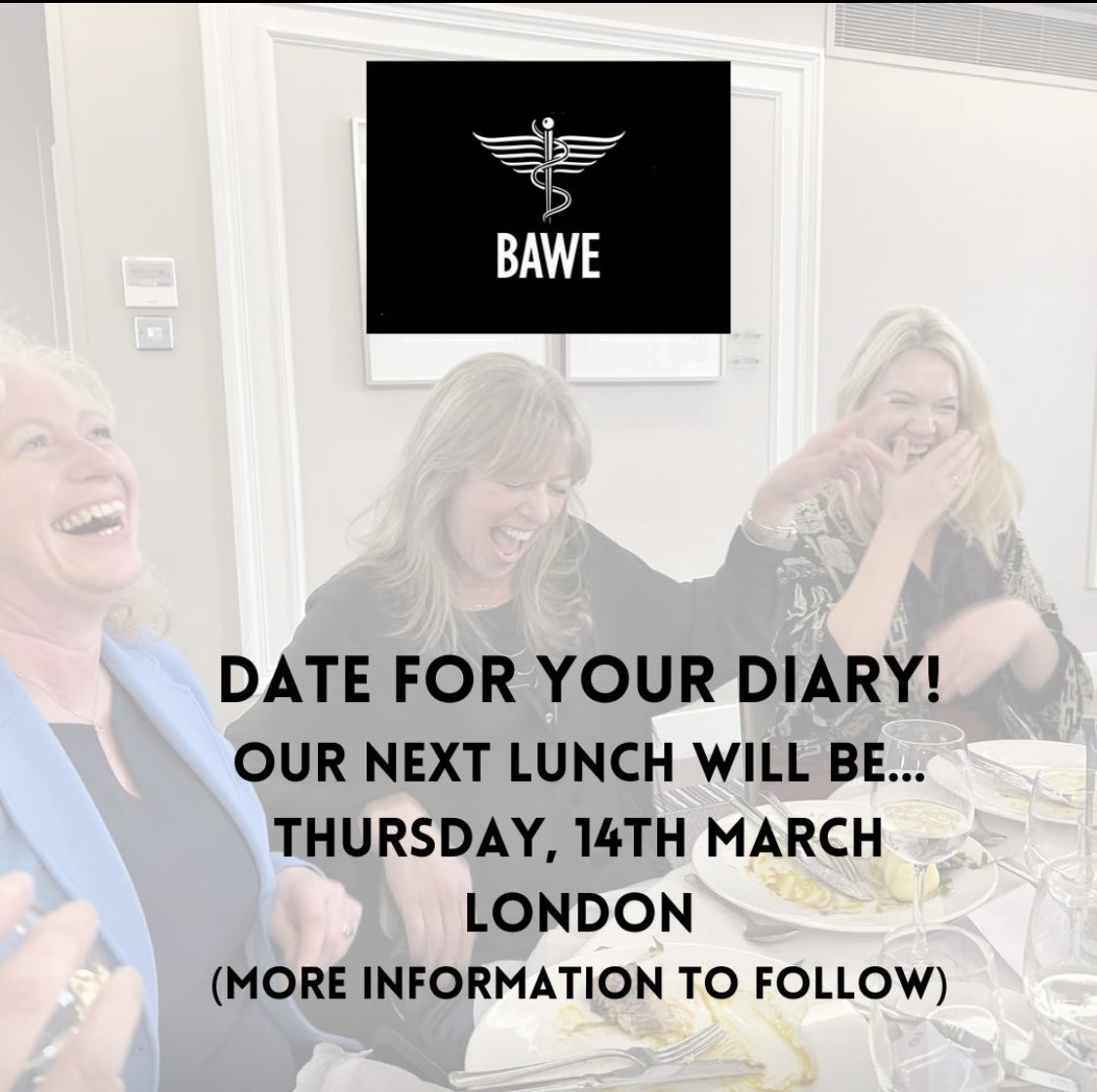 📅 Save the Date: Thursday, 14th March - next BAWE Members Lunch. Get ready for our next exciting lunch on Thursday, 14th March! We have a fantastic guest speaker lined up to inspire and tell us her personal story... #BAWE #InternationalWomensDay #InternationalWomensDay2024