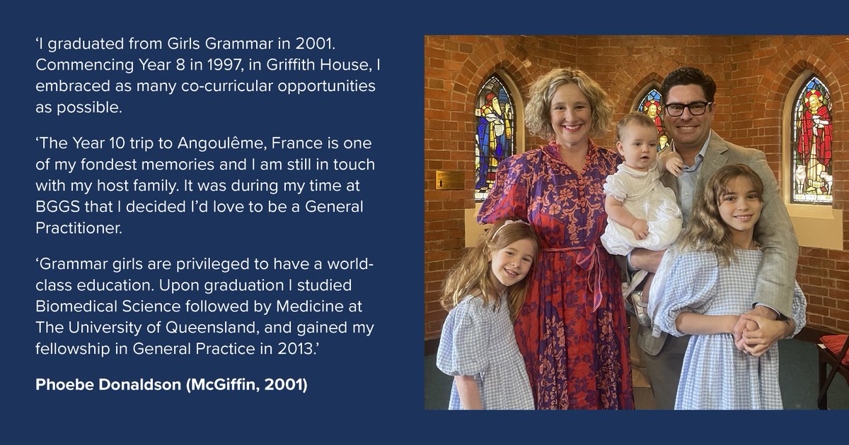 Phoebe Donaldson (McGiffin, 2001) believes Girls Grammar gave her the 'world-class education' that helped her become a General Practitioner.

Read her story below, and help us celebrate 150 years in 2025 by submitting your own story here: bit.ly/45A7pev