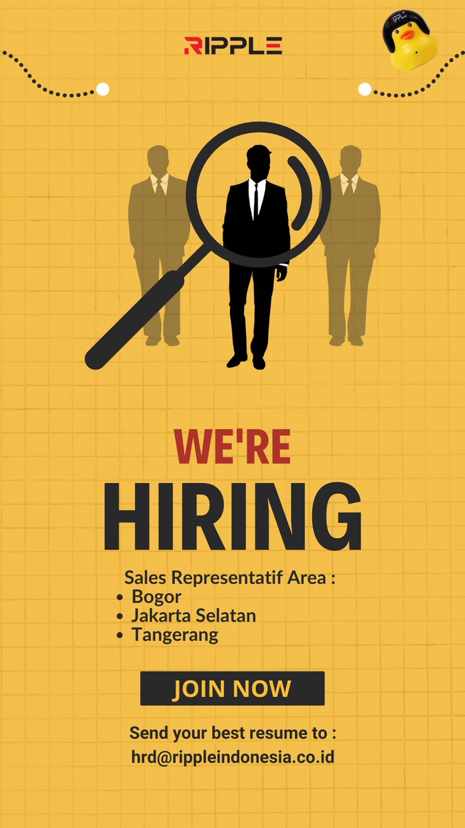 SulthoniiG's tweet photo. Info Loker !

Lowongan terbuka untuk posisi Sales Reprensentatif Area :
1. Bogor
2. Jakarta Selatan
3. Tangerang

Kirim CV terbaik kamu ke : hrd@rippleindonesia.co.id

@hrdbacot
@txtdrlinkediin https://t.co/FZs0lf1hFx